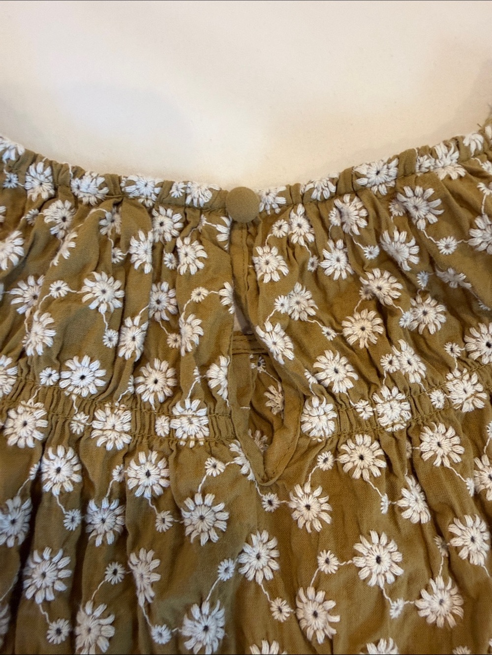 Madewelll Embroidered Floral Blouse - Olive Daisy - Picture 5 of 6